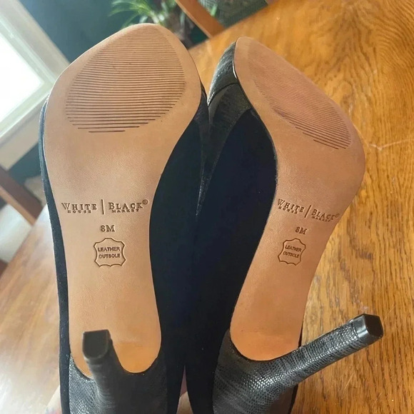 White‎ House Black Market WHBM Leather/Suede Heels Size 8 Like New! Bin D - Picture 5 of 7